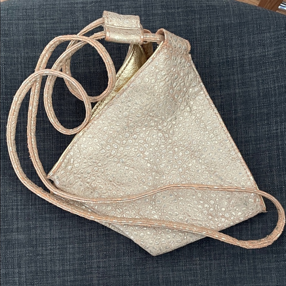 Elegant Col De Mar Gold Textured Women's Bag